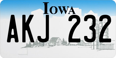 IA license plate AKJ232