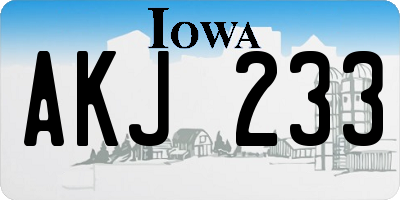 IA license plate AKJ233