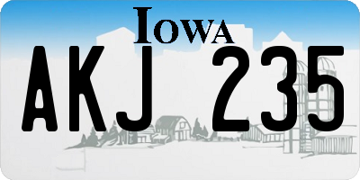 IA license plate AKJ235