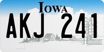 IA license plate AKJ241