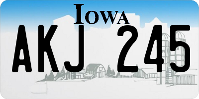 IA license plate AKJ245