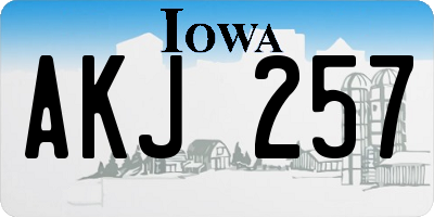 IA license plate AKJ257