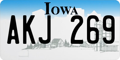 IA license plate AKJ269