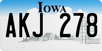 IA license plate AKJ278