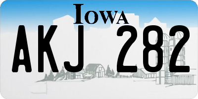 IA license plate AKJ282