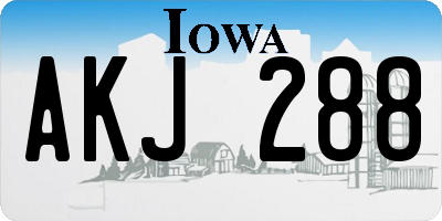 IA license plate AKJ288