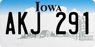 IA license plate AKJ291