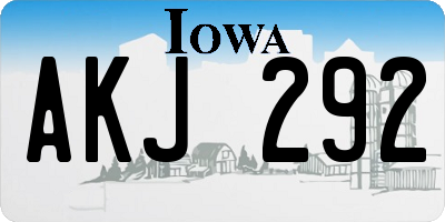 IA license plate AKJ292