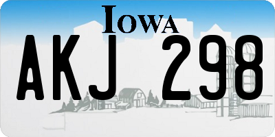 IA license plate AKJ298