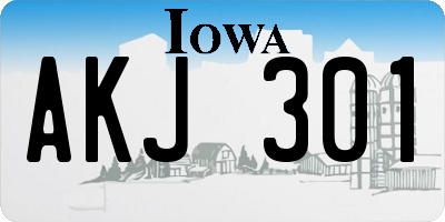 IA license plate AKJ301