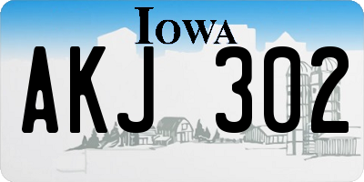 IA license plate AKJ302