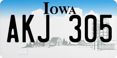 IA license plate AKJ305