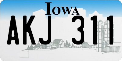 IA license plate AKJ311