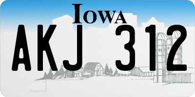 IA license plate AKJ312