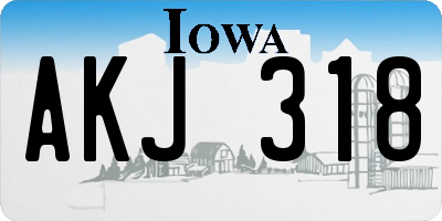 IA license plate AKJ318