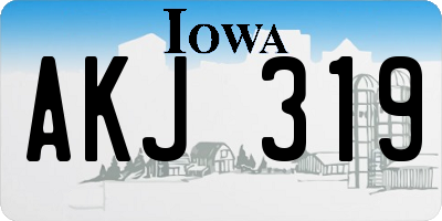 IA license plate AKJ319
