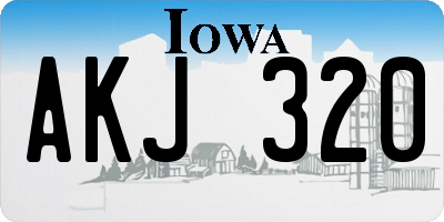 IA license plate AKJ320