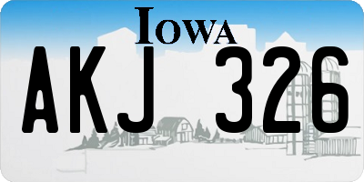 IA license plate AKJ326