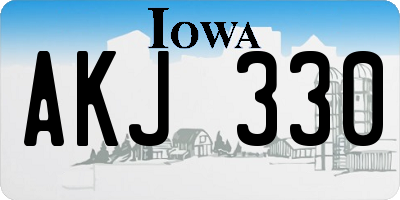IA license plate AKJ330