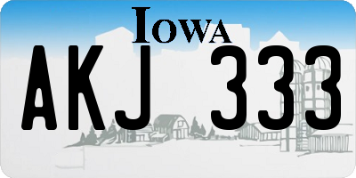 IA license plate AKJ333