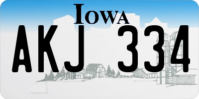 IA license plate AKJ334