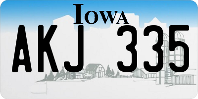 IA license plate AKJ335