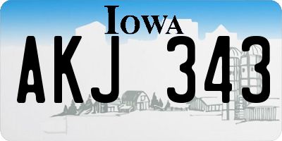 IA license plate AKJ343