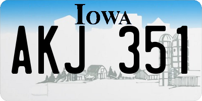 IA license plate AKJ351
