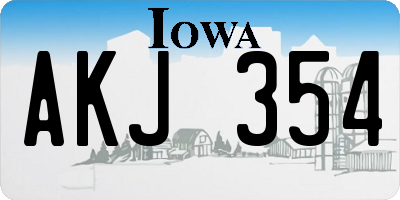 IA license plate AKJ354