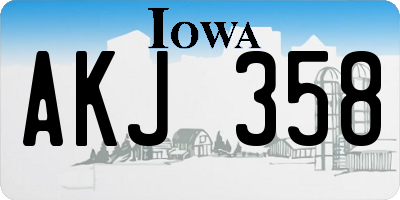 IA license plate AKJ358