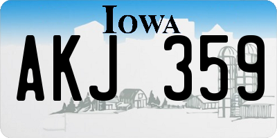 IA license plate AKJ359