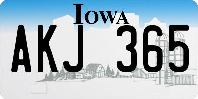 IA license plate AKJ365