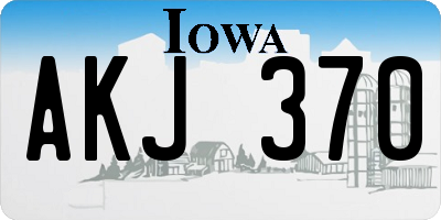 IA license plate AKJ370