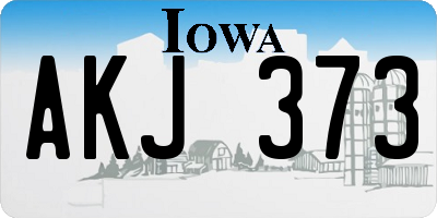IA license plate AKJ373