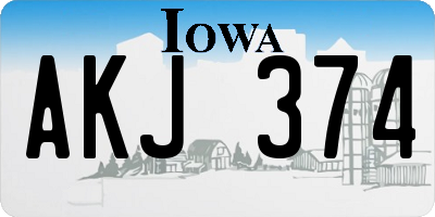 IA license plate AKJ374
