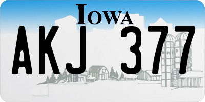 IA license plate AKJ377