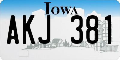 IA license plate AKJ381