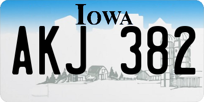 IA license plate AKJ382