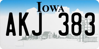 IA license plate AKJ383