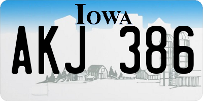 IA license plate AKJ386