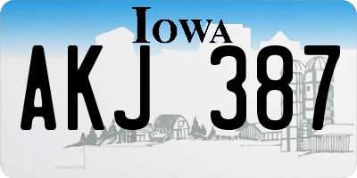 IA license plate AKJ387