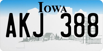 IA license plate AKJ388