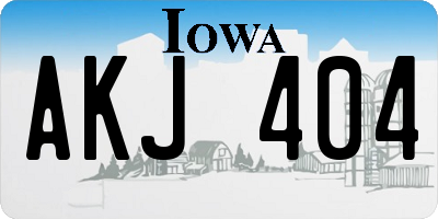 IA license plate AKJ404