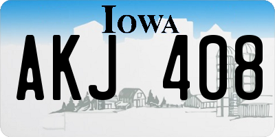 IA license plate AKJ408