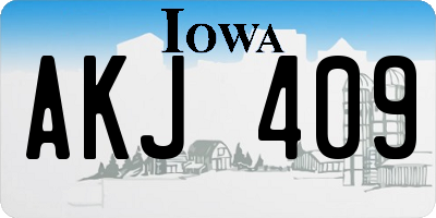 IA license plate AKJ409