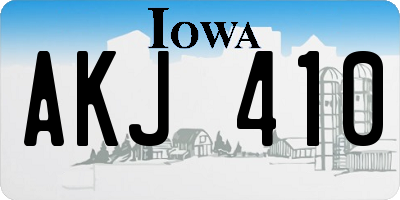 IA license plate AKJ410