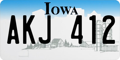 IA license plate AKJ412