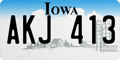 IA license plate AKJ413