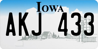 IA license plate AKJ433
