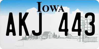 IA license plate AKJ443